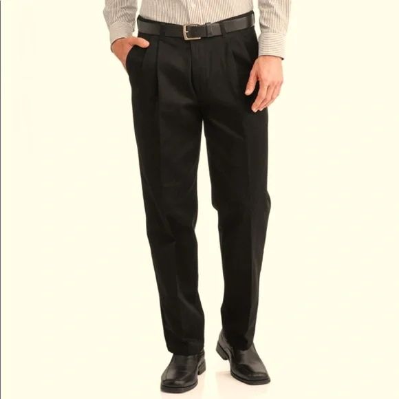 George Pants George Mens Wrinkle Resistant Pleated Twill Pants